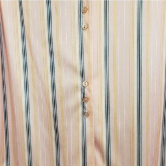 Vintage Striped Career Blouse with Tie Size 18 - Picture 5 of 10